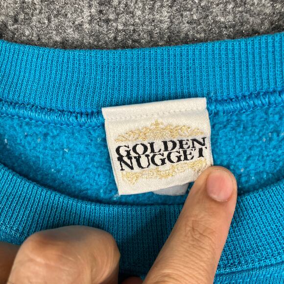Golden Nugget Sweatshirt Mens Size XL Blue Casino Graphic Crewneck Pullover - Picture 3 of 8